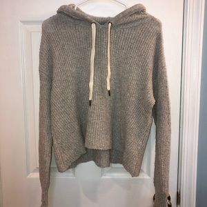 Cropped knit sweatshirt